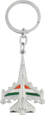 GCT Fighter Jet Aircraft India Plane Aeroplane (KC-3) Silver Metal Keychain Car Bike Key Chain