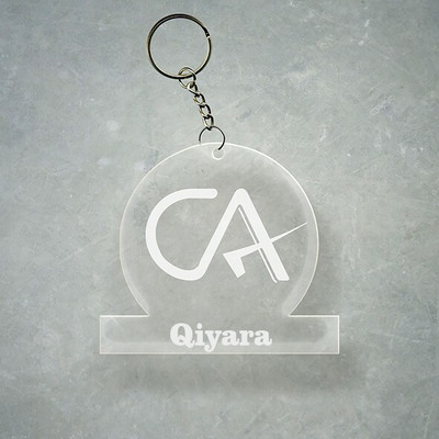 SY Gifts Chartered Accountant CA Design With Qiyara Name Key Chain