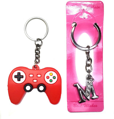 ShopTalk Video Game Controller With Metal Letter M combo Key Chain