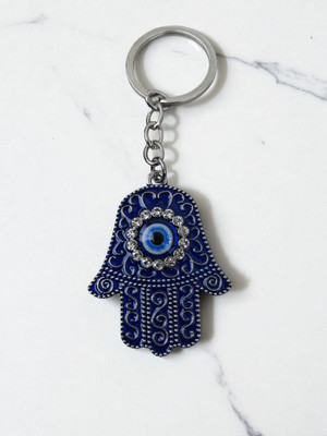 Creative Art by Tannu Blue Evil Eye Lucky PALM Keychain For Bike/Car Key Ring Key Chain
