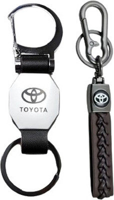 MAG BEE Styling Car Toyota (D'Hook & Zigsaw) Keyring Compatible with Combo Pack of 2 Key Chain