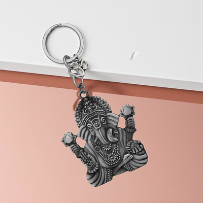 M Men Style Lord Ganesha Om Metal Key Ring – Keychain for Car:: Bike & Office SKey2025597 Key Chain