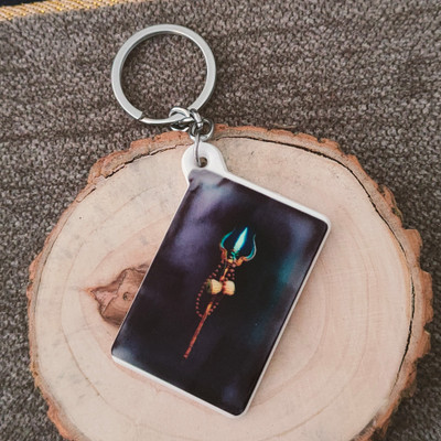 Shiv Jagdamba Religious Lord Shiv Bholenath Trishul Damaru Polymer Keychain ShivKeyP58 Key Chain