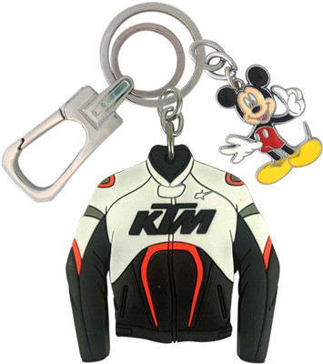 SHOKY LOOKS KTM Jacket Double Sided in Rubber With Handsome Mickey Mouse Locking Lock Key Chain
