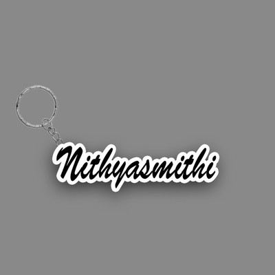 SY Gifts SYG Nithyasmithi Name Keychain White And Black Key Chain