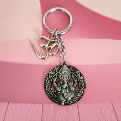 M Men Style Decorative Lord Shree Ganesh And Om Metal Car Bike Gift Key Chain
