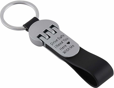 GIKH KeyChain_Drive Safe I Need You Here with Me Black Colored Key Chain