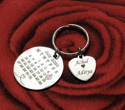 MOHIT CRAFT Calendar Keychain for Anniversary Gift Personalized Save The Date Keychain Key Chain