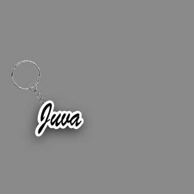 SY Gifts SYG Juva Name Keychain White And Black Key Chain