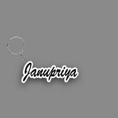 SY Gifts SYG Janupriya Name Keychain White And Black Key Chain