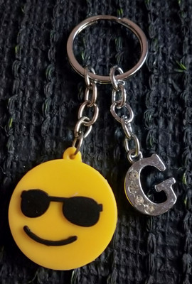 Meeko.com G Letter With Smiley Rubber Key Chain 01 Key Chain