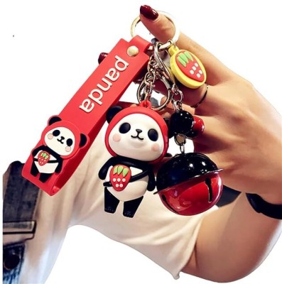 gtrp Girl Boys Cute Silicone PVC Panda PinkKeychain Creative67 Key Chain