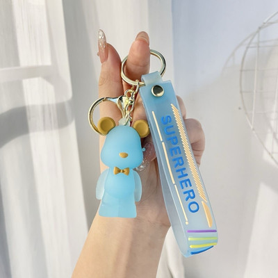 SRG Crystal Teddy Bear shaped Keyring with Strap Hook Key Chain