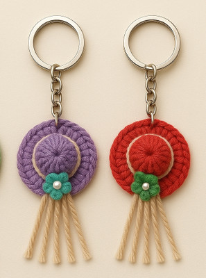 Loveandloopby MK Handmade Crochet Cap Keychain – Pack of 2 Key Chain
