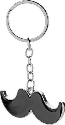 GiftyLuxe Big Size Black Mustache For boys men Key Chain
