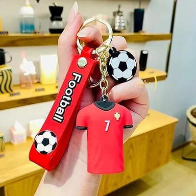 Rozti NEW_Ronaldo CR7 famous in jersey 3D rubber keychain (Type-6) Key Chain