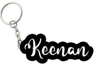SY Gifts Keenan Black White Name Keychain Key Chain