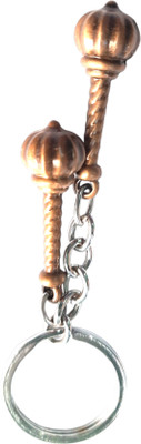 VASUSS Lord Hanuman Dual-Double Gada (Brown) for Bajrangbali Devotees. Metal Keyring Key Chain