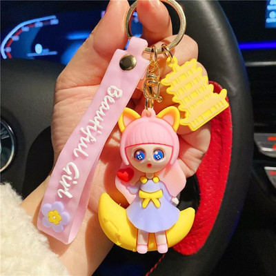 heeva creation Cute Doll With Heart 3D keychain With Charm.(1 Piece)Colour- Multi. Key Chain