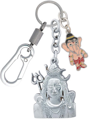 HANDSOME ISK Shiv jI Premium Stainless Steel High Quality Locking Lock With Mini Ganesha Key Chain