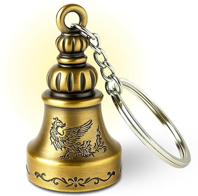 HELMUNT Tibetan Bell Keychain Temple Bell Keychain For Car Bike Vehicle Etc Key Chain