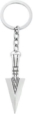 RV Mart Spear Arrow Shape Silver Metal Keychain Key Chain Car Bikes Key Ring Key Chain