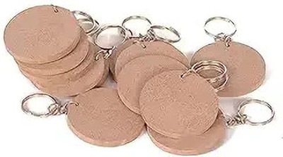 Ashani Creations Key Chains Wood Sheet Craft - MDF Plain Circle-Shaped Key Chains for Painting Key Chain