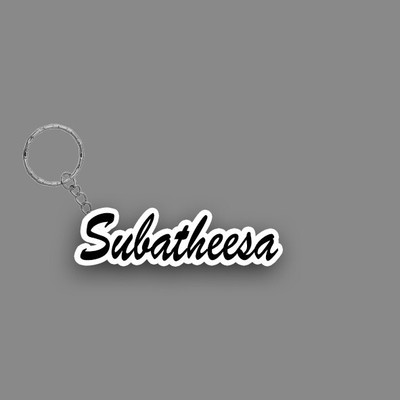 SY Gifts SYG Subatheesa Name Keychain White And Black Key Chain