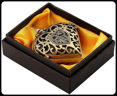 gtrp Keychain-Heart Shepe Premium Pocket Watch Metal Retro Vintage for-New1090 Key Chain