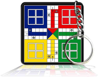 Party Gift Printed Square Keyring Keychain D - LUDO Key Chain
