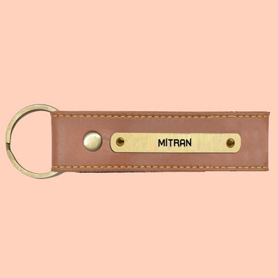 SY Gifts SYG Mitran Name Vegan Leather Keychain Key Chain