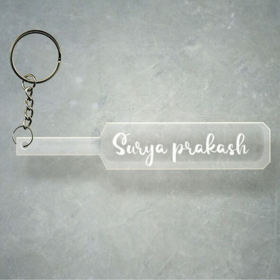 SY Gifts Cricket Bat Logo Design With Surya prakash Name Key Chain
