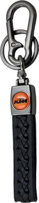 Techpro Rope Long Leather & Metal Finish KTM Stylish Keyring with Hook for Men & Women Key Chain