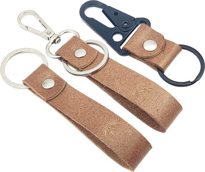 Mountlia 3Pcs Genuine Italian Leather Key Organizer for Men and Women (3-PACK COMBO) Key Chain