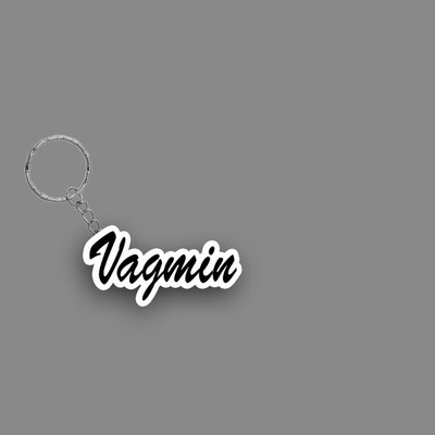 SY Gifts SYG Vagmin Name Keychain White And Black Key Chain