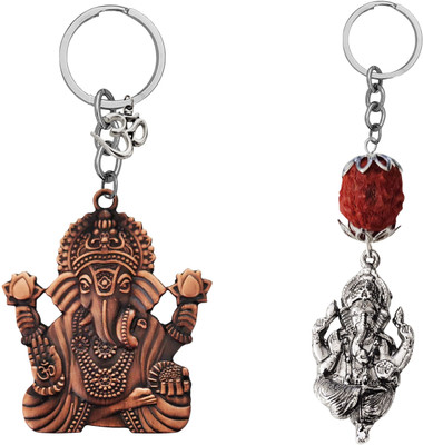M Men Style Lord Ganesha Om Metal Key Ring – Keychain for Car, Bike & Office Skey595-620 Key Chain