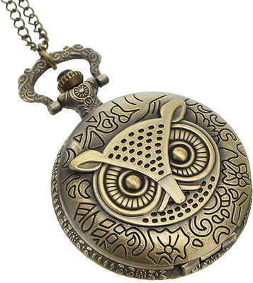 Tiny Tim Owl Vintage Pocket-Watch Antique Style Metallic Keychain Best Gift Key Chain