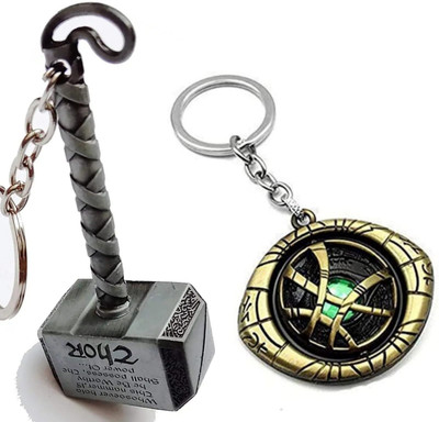 BBG FK_Combo of Thor hammer & Dr eye Rotating keychain Key Chain
