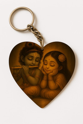 tradewithmj Radhey Krishna Heart Key Chain Pack Of 2 Key Chain