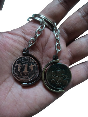 365 Degree Pack of 2 Antique Metal Rotating Keyhain for Bikes and Car (Color May vary) Key Chain