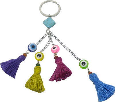 heeva creation Evil Eye With Tassel KeyChain..(Colour-Multi).1 Piece. Key Chain