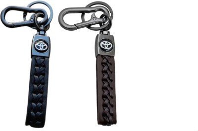 MAG BEE Styling Car Toyota (Zigsaw) Keyring Compatible with Combo Pack of 2 Car Key Chain