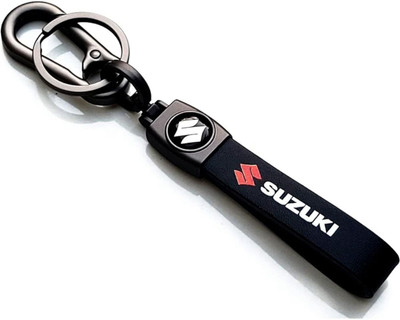 SHRI JI Classic Leather Suzuki Logo Keyring with hook Key Chain