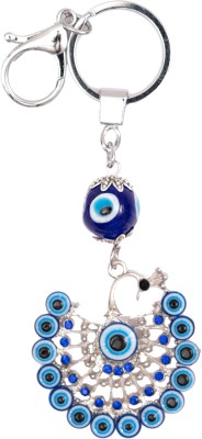 RainSound Evil Eye Peacock Crystal art Key Chain