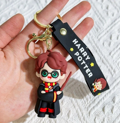 HappierYou Harry Potter 3D Silicone Keychain | Harry Potter with Wand Key Chain