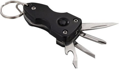 stupefying 6 In 1' Military Key Chain Toolkit With Torch (3cm X 2cm X 6cm, Black Color, Model No: J27) Key Chain