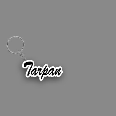 SY Gifts SYG Tarpan Name Keychain White And Black Key Chain