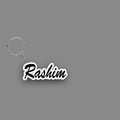 SY Gifts SYG Rashim Name Keychain White And Black Key Chain