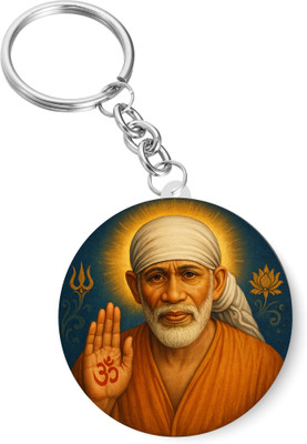 PEACOCKRIDE Sai Baba I Ohm Sai Ram I Religion Key Chain