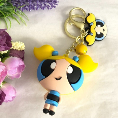 SHRI JI Powerpuff girl BUBBLES 3D Silicone Keychain & Keyring Key Chain